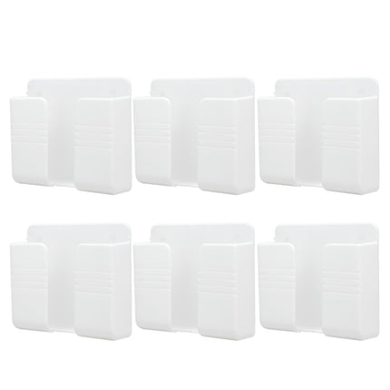 6Pcs Wall Mount Phone Holder Universal Adhesive Mobile Phone Charging Stand for Home Bedroom BathroomWhite