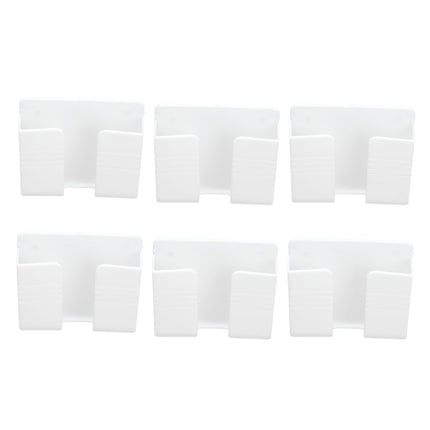 6Pcs Wall Mount Phone Holder Universal Adhesive Mobile Phone Charging Stand for Home Bedroom BathroomWhite