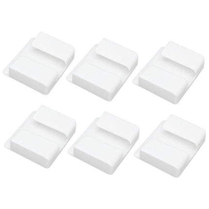 6Pcs Wall Mount Phone Holder Universal Adhesive Mobile Phone Charging Stand for Home Bedroom BathroomWhite
