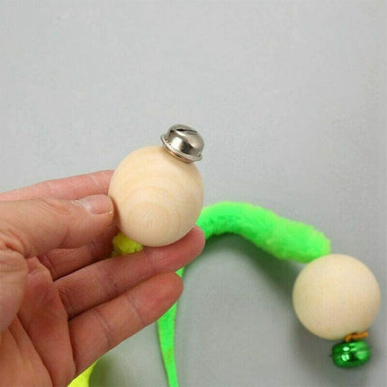 5pcs Interactive Cat Worm Ball with Bell Funny Wobbly Balls Cat Bell Toy Colourful Kitty Toy