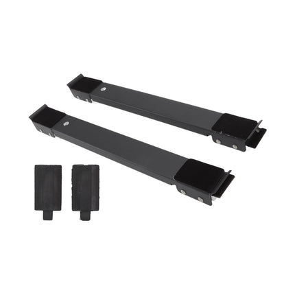 2pcs Furniture Appliance Roller Steel 300kg Load Bearing Stretchable Machine Moving Base for Dishwasher Black
