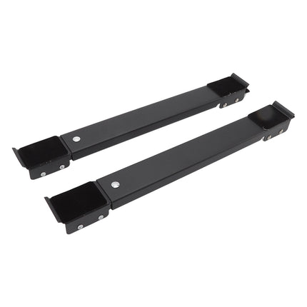 2pcs Furniture Appliance Roller Steel 300kg Load Bearing Stretchable Machine Moving Base for Dishwasher Black