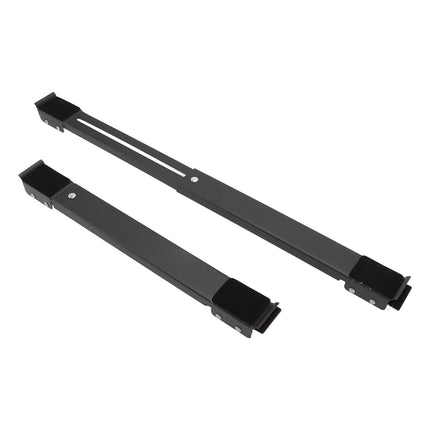 2pcs Furniture Appliance Roller Steel 300kg Load Bearing Stretchable Machine Moving Base for Dishwasher Black