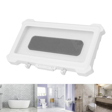 Shower Phone Holder Waterproof Case Touch Screen Rotating Phone Holder Wall Mount Shelf for Bathroom Kitchen 9801W White