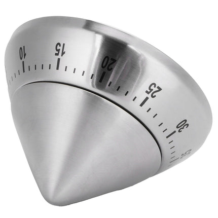 Kitchen Cooking Timer Stainless Steel Mechanical Timer Reminder Time Management Tools(PointedShaped )