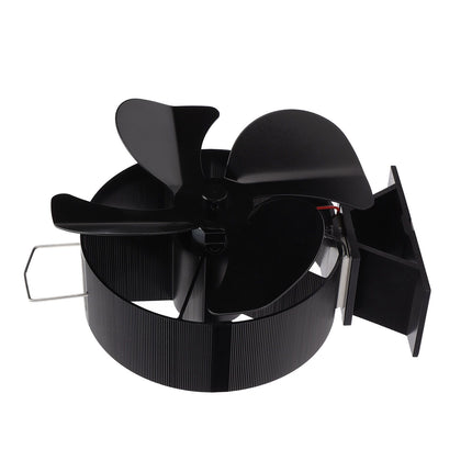 Heat Powered Stove Fan Aluminum Alloy 4 Blades Strong Wind Fireplace Fan for Home