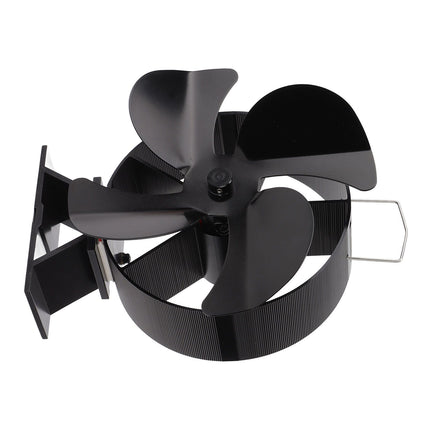 Heat Powered Stove Fan Aluminum Alloy 4 Blades Strong Wind Fireplace Fan for Home