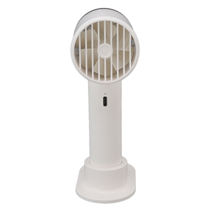 Hand Held Cooling Fan Portable USB Rechargeable Small Pocket Fan for Office Traveling White