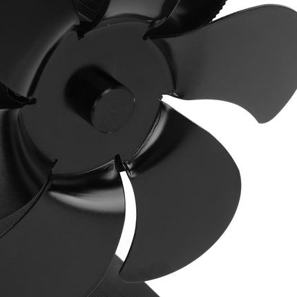 6 Blades Heat Powered Stove Fan Non Electric Self Starting Fireplace Fan High Temperature Resistant Fan Crown Black