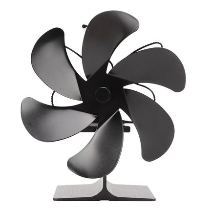 6 Blade Stove Eco Fan Black Self Starting High Temperature Resistance Energy Efficiency Heat Powered Fan for Home
