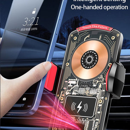 A6 Magnetic Dual Mode Wireless Car Charger Mount for iPhone Samsung Android Phones，black