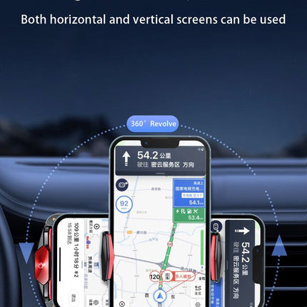 A6 Magnetic Dual Mode Wireless Car Charger Mount for iPhone Samsung Android Phones，black