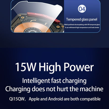 A6 Magnetic Dual Mode Wireless Car Charger Mount for iPhone Samsung Android Phones，orange