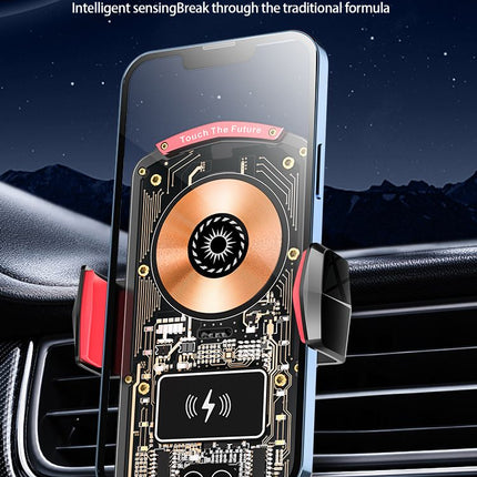 A6 Magnetic Dual Mode Wireless Car Charger Mount for iPhone Samsung Android Phones，red