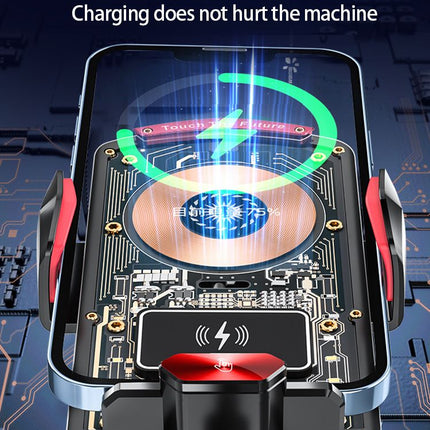 A6 Magnetic Dual Mode Wireless Car Charger Mount for iPhone Samsung Android Phones，red
