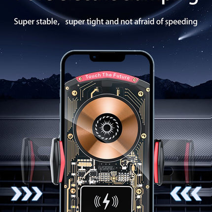 A6 Magnetic Dual Mode Wireless Car Charger Mount for iPhone Samsung Android Phones，red