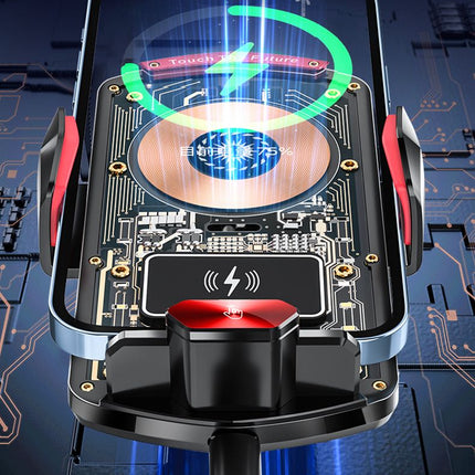 A6 Magnetic Dual Mode Wireless Car Charger Mount for iPhone Samsung Android Phones，red