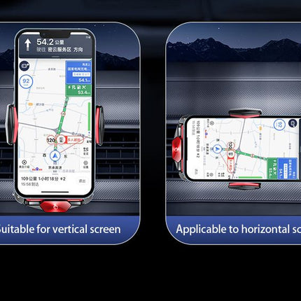 A6 Magnetic Dual Mode Wireless Car Charger Mount for iPhone Samsung Android Phones，red