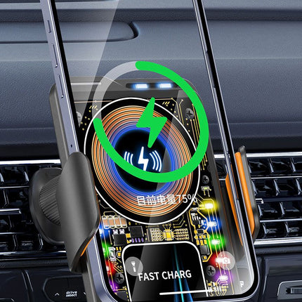 F1 Fast Wireless Car Charger Auto Sensor Phone Mount Holder，black