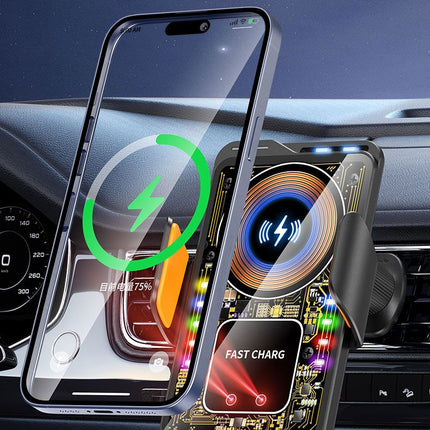 F1 Fast Wireless Car Charger Auto Sensor Phone Mount Holder，black