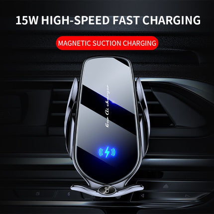 FJ22 Auto Clamping Wireless Car Charger Mount Infrared Air Vent Phone Holder，black