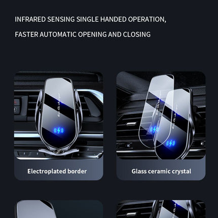 FJ22 Auto Clamping Wireless Car Charger Mount Infrared Air Vent Phone Holder，red