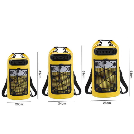 Roll-Top Backpack Dry Bag with Handle for Fishing Boating and Camping Yellow - M