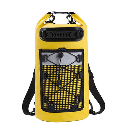 Roll-Top Backpack Dry Bag with Handle for Fishing Boating and Camping Yellow - M