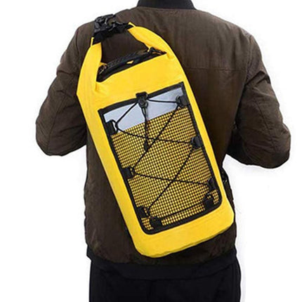 Roll-Top Backpack Dry Bag with Handle for Fishing Boating and Camping Yellow - M