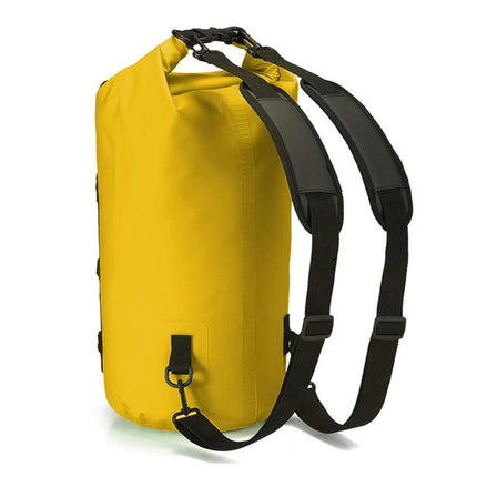 Roll-Top Backpack Dry Bag with Handle for Fishing Boating and Camping Yellow - L