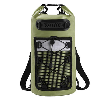 Roll-Top Backpack Dry Bag with Handle for Fishing Boating and Camping Green - S