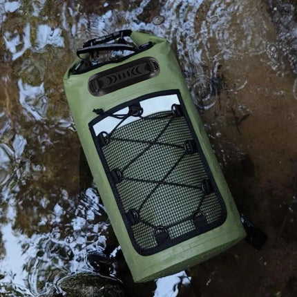 Roll-Top Backpack Dry Bag with Handle for Fishing Boating and Camping Green - M