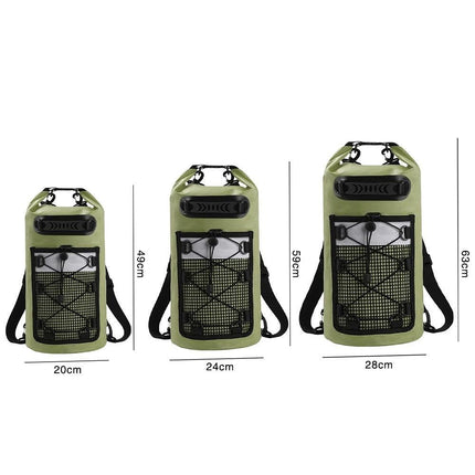 Roll-Top Backpack Dry Bag with Handle for Fishing Boating and Camping Green - L