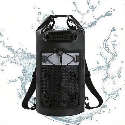 Roll-Top Backpack Dry Bag with Handle for Fishing Boating and Camping Black - S