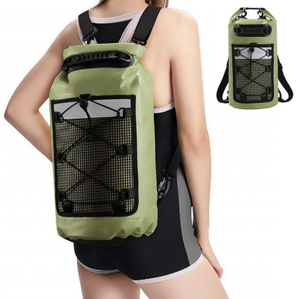 Roll-Top Backpack Dry Bag with Handle for Fishing Boating and Camping Black - S