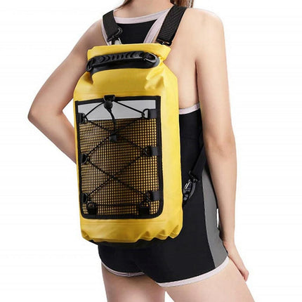 Roll-Top Backpack Dry Bag with Handle for Fishing Boating and Camping Black - S