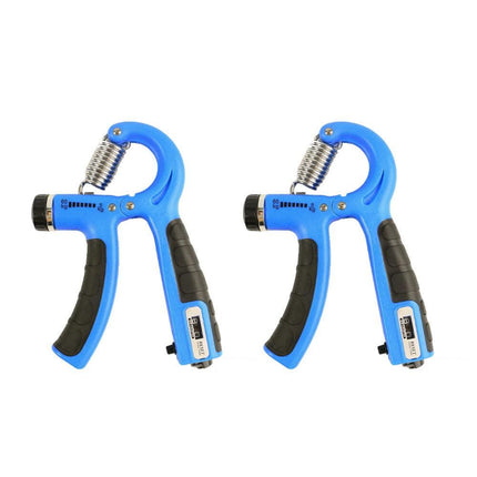 2PCS Adjustable Hand Grip Strengthener with Built-In Counter for Finger and Forearm Training Blue