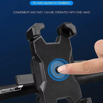 Black Secure Grip Bike Phone Mount Adjustable 360 Rotation Bicycle Handlebar Holder Universal Cradle For Mtb & Road Cycling Mounts & Holders