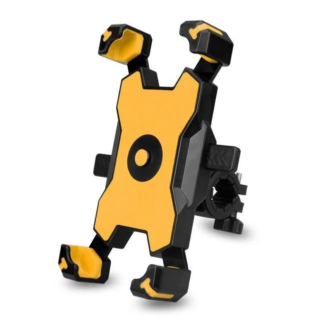Yellow Secure Grip Bike Phone Mount Adjustable 360 Rotation Bicycle Handlebar Holder Universal Cradle For Mtb & Road Cycling Mounts & Holders