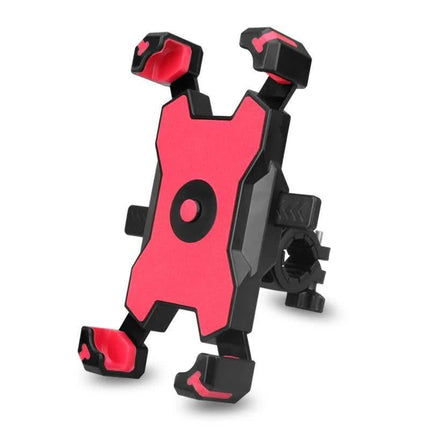 Red Secure Grip Bike Phone Mount Adjustable 360 Rotation Bicycle Handlebar Holder Universal Cradle For Mtb & Road Cycling Mounts & Holders