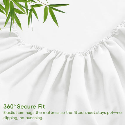 4 Piece Ultra Soft Bamboo Breathable Sheet Set -Hotel 2000TC Breathable Bed Sheets Set with 37 Centimetre Deep Pocket-Breathable Sheets for Hot Sleepers(White,King)