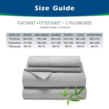 3 Piece Ultra Soft Bamboo Breathable Sheet Set -Hotel 2000TC Breathable Bed Sheets Set with 37 Centimetre Deep Pocket-Breathable Sheets for Hot Sleepers(Grey,Single)
