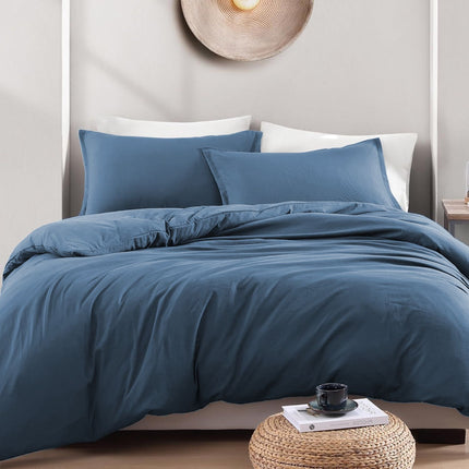 Hotel Soft Microfiber Duvet Cover Set-2000TC Quilt Cover Set & Pillowcases -1 Donna Cover Zipper Closure & 1 x Pillowcases-Breathable Bedding - Wrinkle, Fade, Stain Resistant(Ocean,Double)