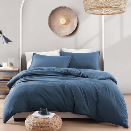Hotel Soft Microfiber Duvet Cover Set-2000TC Quilt Cover Set & Pillowcases -1 Donna Cover Zipper Closure & 1 x Pillowcases-Breathable Bedding - Wrinkle, Fade, Stain Resistant(Ocean,Double)