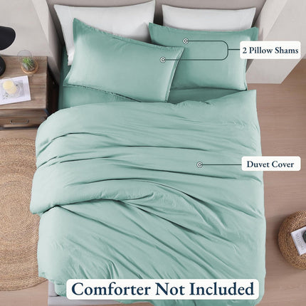 Hotel Soft Microfiber Duvet Cover Set-2000TC Quilt Cover Set & Pillowcases -1 Donna Cover Zipper Closure & 1 x Pillowcases-Breathable Bedding - Wrinkle, Fade, Stain Resistant(Ice Blue,King)