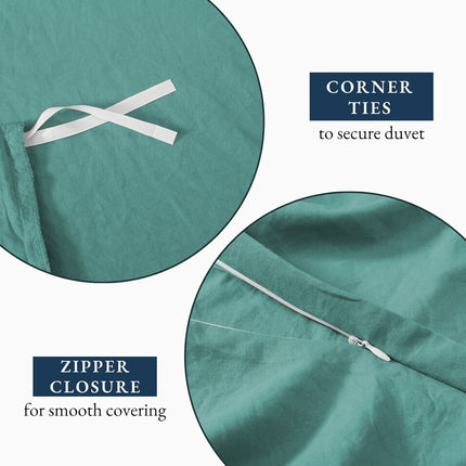 Hotel Soft Microfiber Duvet Cover Set-2000TC Quilt Cover Set & Pillowcases -1 Donna Cover Zipper Closure & 1 x Pillowcases-Breathable Bedding - Wrinkle, Fade, Stain Resistant(Biscay blue,King)