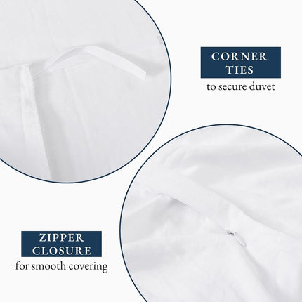 Hotel Soft Microfiber Duvet Cover Set-2000TC Quilt Cover Set & Pillowcases -1 Donna Cover Zipper Closure & 1 x Pillowcases-Breathable Bedding - Wrinkle, Fade, Stain Resistant(White,Queen)