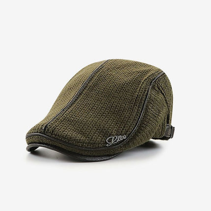Yang Guan Knitted Cap Men Winter Warm Army Green