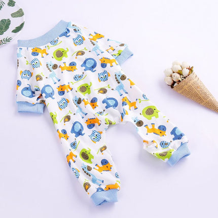 Haji Cotton Pet Four Legged Clothes Blue Horse pajamas M Size: M; Neck (cm): 28-32; Bust (cm): 38-44; Back length (cm): 26-30; Recommended pet weight (kg): 4.5 - 7.0