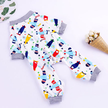 Haji Cotton Pet Four Legged Clothes Airplane pajamas S Size: S; Neck (cm): 24-28; Bust (cm): 32-38; Back length (cm): 22-25; Recommended pet weight (kg): 2.5 - 4.5